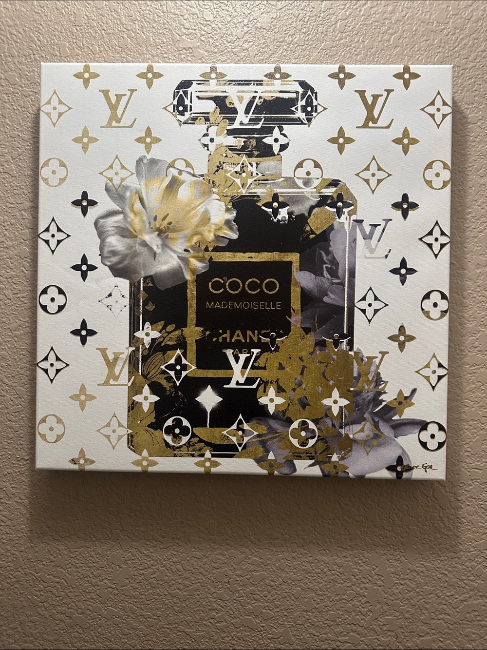 Oliver Gal CHANEL Coco Mademoiselle Art Print — Black, Gold & White